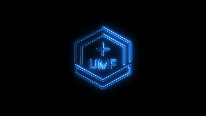 Futuristic Neon Hexagon Logo Reveal with Glowing Blue Lines and U M F Text Animation