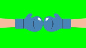 Constant punches with boxing gloves. Intensive training. Two boxing gloves. Blue gloves. Sport Game competition. Business conflict, competitive strategy, power struggles. 2d animation. Alpha channel - Powered by Shutterstock - Get 15% off with code: PIKWIZARD15