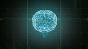 On start translucent blue brain rotating clockwise revealing neural pathways in virtual interface. Futuristic, technology, innovation, neuroscience, holographic, visualization, digital - Powered by Shutterstock - Get 15% off with code: PIKWIZARD15