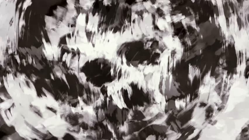Dark 2d animation with devilish skull. Motion graphics in horror fantasy genre. Animated video clip nightmares for Halloween. Vj looped movie. Monochrome background.