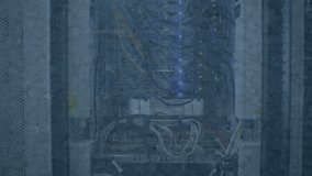 3D-rendered rack scanning for malware triggers padlock pulsing, firewall disabling and glitching. Cybersecurity, network, digital, technology, protection, data, virtual - Powered by Shutterstock - Get 15% off with code: PIKWIZARD15