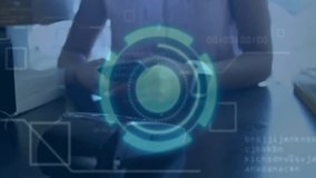 Office woman grabbing scanner and aligning smartwatch under holographic UI scanning data for IT use. Technology, innovation, collaboration, futuristic, workspace, digital, business - Powered by Shutterstock - Get 15% off with code: PIKWIZARD15