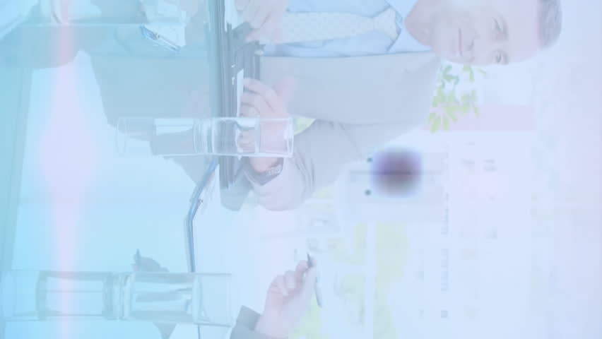 Animation of cube with icons over diverse businesspeople having meeting in office. Business, cooperation and technology concept digitally generated video. - Powered by Shutterstock - Get 15% off with code: PIKWIZARD15