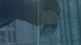 Animation of data processing over caucasian businessman using vr headset. global business, finances, connections and digital interface concept digitally generated video. - Powered by Shutterstock - Get 15% off with code: PIKWIZARD15