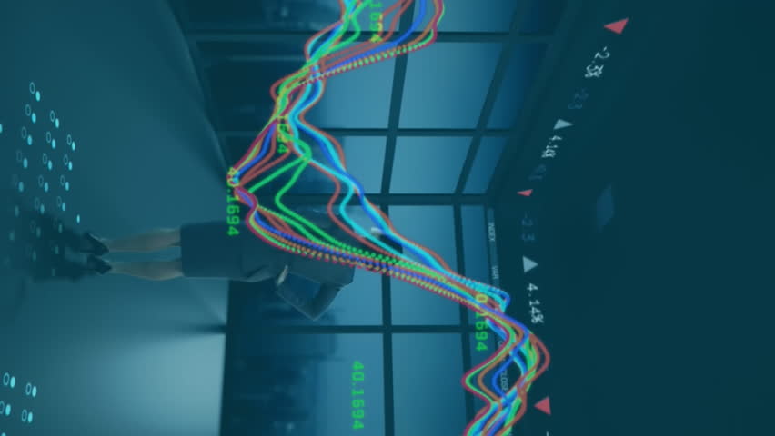 Animation of graphs, icons, world map and user photos in digital office. Global network, data processing, finance, communication and technology concept digitally generated video. - Powered by Shutterstock - Get 15% off with code: PIKWIZARD15