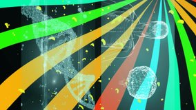 Animation of colourful swirl over brain, dna and medical data processing on black background. Global science, medical research, digital interface and data concept digitally generated video. - Powered by Shutterstock - Get 15% off with code: PIKWIZARD15