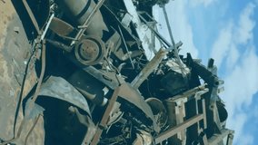 Animation of multiple graphs over piled up metal scrap in scrapyard. Digital composite, multiple exposure, report, finance, global, business, garbage, junkyard and recycling concept. - Powered by Shutterstock - Get 15% off with code: PIKWIZARD15