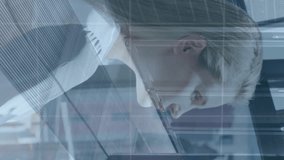 Animation of data processing financial data and computer server over caucasian women. Global connections technology data processing and digital interface concept digitally generated video. - Powered by Shutterstock - Get 15% off with code: PIKWIZARD15