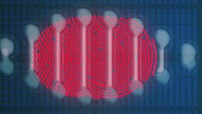 Animation of biometric fingerprint over biometric fingerprint and data processing on black background. Global data processing technology and digital interface concept digitally generated video. - Powered by Shutterstock - Get 15% off with code: PIKWIZARD15