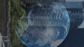 Animation of statistics and financial data processing over globe and cityscape. global business, finances, data processing and digital interface concept digitally generated video. - Powered by Shutterstock - Get 15% off with code: PIKWIZARD15