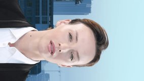 Composite view of thoughtful caucasian businesswoman against aerial view of tall buildings. Global networking and business technology concept - Powered by Shutterstock - Get 15% off with code: PIKWIZARD15