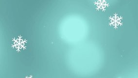 Animation of snowflakes falling against spots of light on blue background with copy space. Abstract christmas background concept - Powered by Shutterstock - Get 15% off with code: PIKWIZARD15