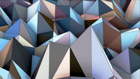 abstract colorful triangle background. Abstract background with polygonal surface from concrete or plastic and metallic lines and spheres as net. Animation of seamless loop. - Powered by Shutterstock - Get 15% off with code: PIKWIZARD15