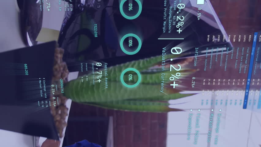 Animation of diagrams and data processing over diverse colleagues using phone headsets in office. Global business, teamwork and digital interface concept digitally generated video. - Powered by Shutterstock - Get 15% off with code: PIKWIZARD15