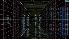 Animation of stock market over data processing. Business, technology and digital interface concept digitally generated video. - Powered by Shutterstock - Get 15% off with code: PIKWIZARD15