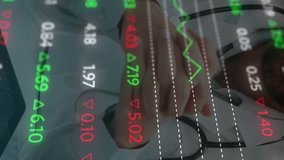 Stock market data animation over doctor with stethoscope in background. Finance, healthcare, investment, medical, economy, data analysis - Powered by Shutterstock - Get 15% off with code: PIKWIZARD15