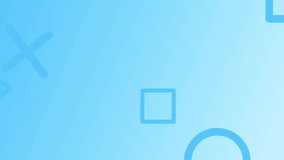 SALE text animation over colorful geometric shapes on blue background. Discount, promotion, marketing, advertisement, retail, vibrant - Powered by Shutterstock - Get 15% off with code: PIKWIZARD15