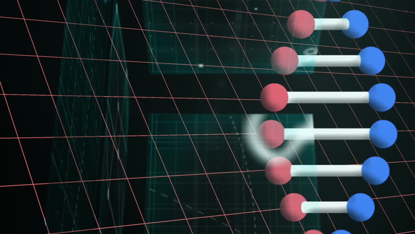 Animation of dna strand spinning, data processing and mathematical equations over screens. global science, data processing, technology and connection concept digitally generated video. - Powered by Shutterstock - Get 15% off with code: PIKWIZARD15