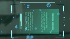 Animation of scanner processing data over medical icons and network. Digital interface, connection, healthcare, connection and communication, digitally generated video. - Powered by Shutterstock - Get 15% off with code: PIKWIZARD15