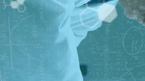 Animation of chemical formulas and data processing over caucasian senior male lab worker. animation of chemical formulas and data processing over caucasian female lab worker with computer. - Powered by Shutterstock - Get 15% off with code: PIKWIZARD15