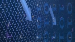 Animation of glitch technique with circles, arrows and lens flare over binary codes. Digitally generated, hologram, geometric shape, growth, coding, grid pattern and technology concept. - Powered by Shutterstock - Get 15% off with code: PIKWIZARD15