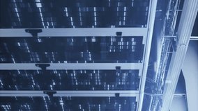 Animation of mathematical equations and data processing against empty computer server room. Business data storage technology concept - Powered by Shutterstock - Get 15% off with code: PIKWIZARD15