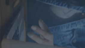 Animation of data processing with network of connections over woman drinking coffee. Global business, finances, computing and data processing concept digitally generated video. - Powered by Shutterstock - Get 15% off with code: PIKWIZARD15