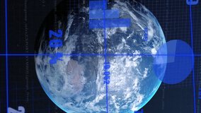 Animation of data processing over globe on black background. Global technology, computing and digital interface concept digitally generated video. - Powered by Shutterstock - Get 15% off with code: PIKWIZARD15