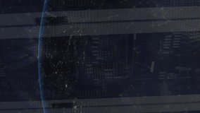 Animation of phone, laptop, computer icon in flowchart, globe, connected dots over data server racks. Digital composite, telecommunication, globalization, networking, wireless technology. - Powered by Shutterstock - Get 15% off with code: PIKWIZARD15