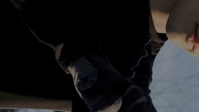 Checking smartwatch, man with financial data chart animation in background. Finance, technology, business, analysis, digital, trends - Powered by Shutterstock - Get 15% off with code: PIKWIZARD15