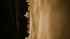 Animation of data analytics graphics overlaying city skyline during sunset. Data analysis, technology, urban, futuristic, digital transformation, innovation - Powered by Shutterstock - Get 15% off with code: PIKWIZARD15