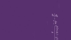 Animation of dna chains and mathematical equations on purple background. Science, chemistry, mathematics and particles concept digitally generated video. - Powered by Shutterstock - Get 15% off with code: PIKWIZARD15