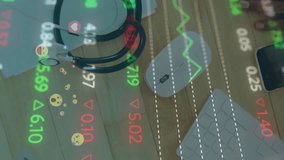 Animation of financial data processing over male doctor in hospital. Global medicine, business, connections, computing and data processing concept digitally generated video. - Powered by Shutterstock - Get 15% off with code: PIKWIZARD15