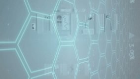 Stock market data processing against hexagonal shape pattern design on blue background. business data and analytics concept - Powered by Shutterstock - Get 15% off with code: PIKWIZARD15