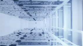 Animation of red digital landscape in triangle, over social media notifications on server room. social media and global communication interface technology concept digitally generated video. - Powered by Shutterstock - Get 15% off with code: PIKWIZARD15