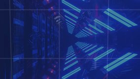 Animation of data processing and chemical formulas over blue background. Global business finances digital interface and data processing concept digitally generated video. - Powered by Shutterstock - Get 15% off with code: PIKWIZARD15