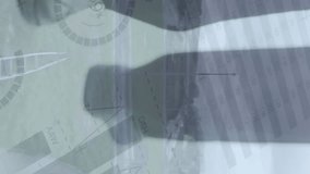 Animation of statistical data processing over low section of businessman walking against cityscape. Business data and analytics technology concept - Powered by Shutterstock - Get 15% off with code: PIKWIZARD15