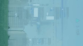 Animation of statistical data processing over spinning windmills on grassland against tall buildings. Renewable energy and business technology concept - Powered by Shutterstock - Get 15% off with code: PIKWIZARD15