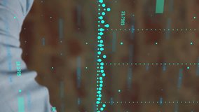 Animation of financial data processing over caucasian businessman checking smartwatch. Global business, finances, computing and data processing concept digitally generated video. - Powered by Shutterstock - Get 15% off with code: PIKWIZARD15