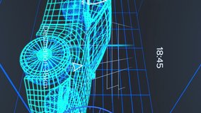 Animation of 3d model of car with digital interface and data processing. Global electric car industry, business, finances, computing and data processing concept digitally generated video. - Powered by Shutterstock - Get 15% off with code: PIKWIZARD15