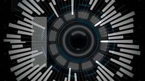 Circular bar graph showing financial data overlay with futuristic animation elements. Finance, technology, analytics, data visualization, business, digital - Powered by Shutterstock - Get 15% off with code: PIKWIZARD15