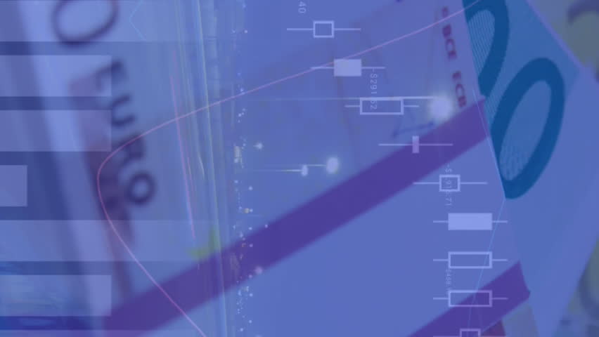 Animation of financial data processing over euro currency banknotes. global finances and business concept digitally generated video. - Powered by Shutterstock - Get 15% off with code: PIKWIZARD15