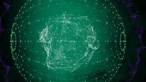 Composition of glowing green globe spinning with purple light trails. global connections, digital interface and technology concept digitally generated image. - Powered by Shutterstock - Get 15% off with code: PIKWIZARD15