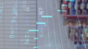 Animation of statistics and financial data processing over empty shopping trolley. finances, shopping, price rise and inflation concept digitally generated video. - Powered by Shutterstock - Get 15% off with code: PIKWIZARD15