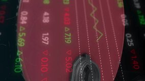 Animation of financial data processing over red barrels of petrol on black background. Global finance, business and petrol crisis concept digitally generated video. - Powered by Shutterstock - Get 15% off with code: PIKWIZARD15