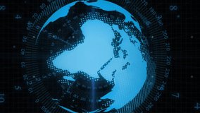 Animation of scope scanning and data processing with globe on black background. Global business, computing and digital interface concept digitally generated video. - Powered by Shutterstock - Get 15% off with code: PIKWIZARD15