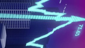 Animation of data processing over city and blue background. Global business and digital interface concept digitally generated video. - Powered by Shutterstock - Get 15% off with code: PIKWIZARD15