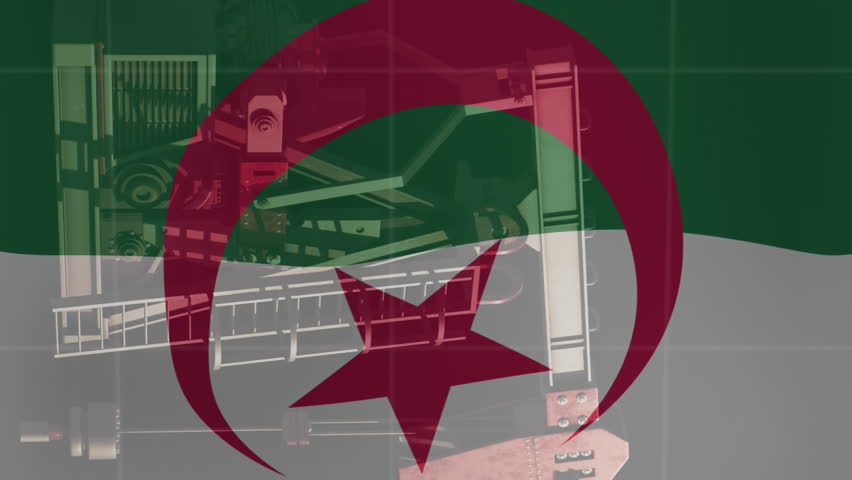 Animation of financial data processing and flag of algeria over oil pump. Global finances, business and digital interface concept digitally generated video. - Powered by Shutterstock - Get 15% off with code: PIKWIZARD15