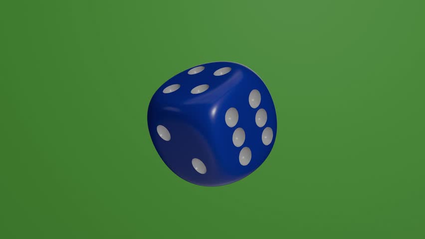3D Rolling Dice on Green Screen