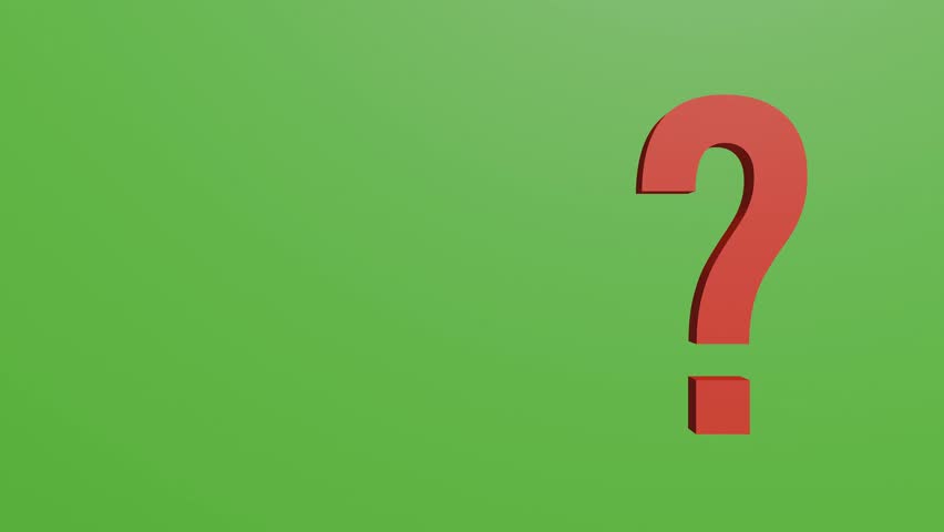 3D Question Mark on Green Screen